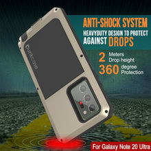 Cargar imagen en el visor de la galería, Galaxy Note 20 Ultra  Case, PUNKcase Metallic Gold Shockproof  Slim Metal Armor Case [Gold] (Color in image: silver)
