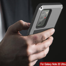 Cargar imagen en el visor de la galería, Galaxy Note 20 Ultra  Case, PUNKcase Metallic Silver Shockproof  Slim Metal Armor Case [Silver] (Color in image: red)

