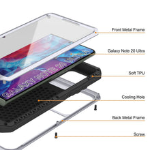Cargar imagen en el visor de la galería, Galaxy Note 20 Ultra  Case, PUNKcase Metallic White Shockproof  Slim Metal Armor Case [White] (Color in image: neon)
