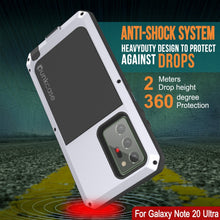 Cargar imagen en el visor de la galería, Galaxy Note 20 Ultra  Case, PUNKcase Metallic White Shockproof  Slim Metal Armor Case [White] (Color in image: silver)
