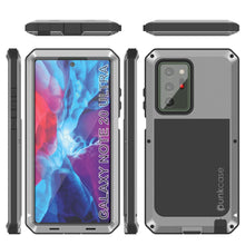 Cargar imagen en el visor de la galería, Galaxy Note 20 Ultra  Case, PUNKcase Metallic Silver Shockproof  Slim Metal Armor Case [Silver] (Color in image: white)

