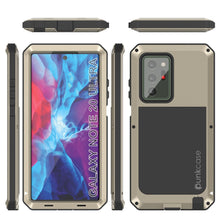 Cargar imagen en el visor de la galería, Galaxy Note 20 Ultra  Case, PUNKcase Metallic Gold Shockproof  Slim Metal Armor Case [Gold] (Color in image: white)
