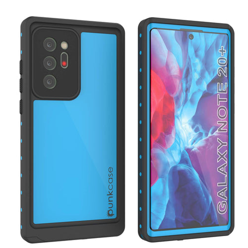 Galaxy Note 20 Ultra Waterproof Case, Punkcase Studstar Light Blue Thin Armor Cover (Color in image: light blue)