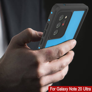 Galaxy Note 20 Ultra Waterproof Case, Punkcase Studstar Light Blue Thin Armor Cover (Color in image: pink)