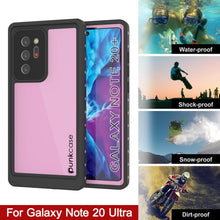 Load image into Gallery viewer, Galaxy Note 20 Ultra Waterproof Case, Punkcase Studstar Pink Thin Armor Cover (Color in image: light blue)
