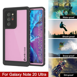 Galaxy Note 20 Ultra Waterproof Case, Punkcase Studstar Pink Thin Armor Cover (Color in image: light blue)