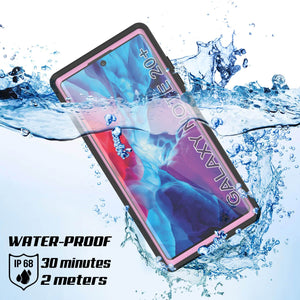 Galaxy Note 20 Ultra Waterproof Case, Punkcase Studstar Pink Thin Armor Cover (Color in image: black)