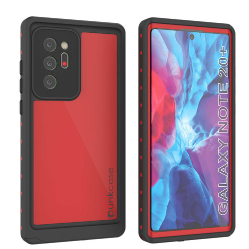 Galaxy Note 20 Ultra Waterproof Case, Punkcase Studstar Red Series Thin Armor Cover (Color in image: red)