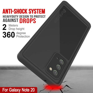Galaxy Note 20 Waterproof Case, Punkcase Studstar Black Thin Armor Cover (Color in image: light blue)