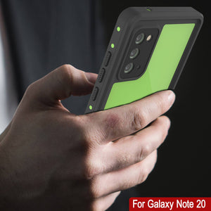 Galaxy Note 20 Waterproof Case, Punkcase Studstar Light Green Thin Armor Cover (Color in image: white)