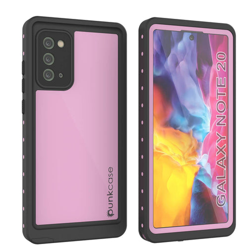 Galaxy Note 20 Waterproof Case, Punkcase Studstar Pink Thin Armor Cover (Color in image: pink)