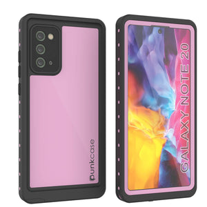 Galaxy Note 20 Waterproof Case, Punkcase Studstar Pink Thin Armor Cover (Color in image: pink)