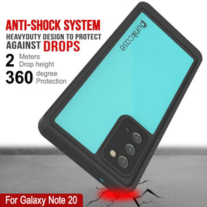 Galaxy Note 20 Waterproof Case, Punkcase Studstar Series Teal Thin Armor Cover (Color in image: pink)