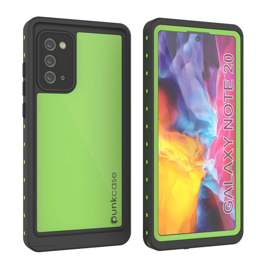 Galaxy Note 20 Waterproof Case, Punkcase Studstar Light Green Thin Armor Cover (Color in image: light green)