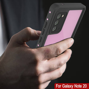 Galaxy Note 20 Waterproof Case, Punkcase Studstar Pink Thin Armor Cover (Color in image: white)