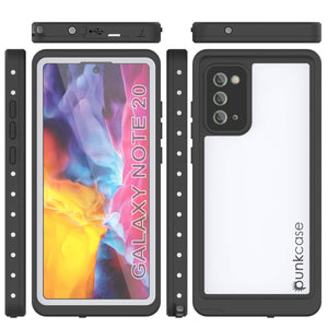 Galaxy Note 20 Waterproof Case, Punkcase Studstar White Thin Armor Cover (Color in image: light blue)