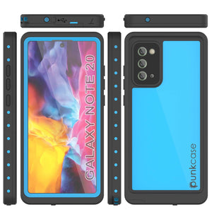 Galaxy Note 20 Waterproof Case, Punkcase Studstar Light Blue Thin Armor Cover (Color in image: light green)
