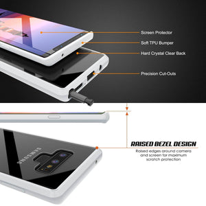 Galaxy Note 9 Case, PUNKcase [LUCID 2.0 Series] [Slim Fit] Armor Cover W/Integrated Anti-Shock System [White] (Color in image: White)