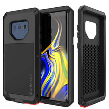 Load image into Gallery viewer, Galaxy Note 9 Case, PUNKcase Metallic Black Shockproof  Slim Metal Armor Case [Black] (Color in image: black)
