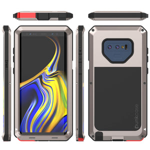 Galaxy Note 9  Case, PUNKcase Metallic Gold Shockproof  Slim Metal Armor Case [Gold] 