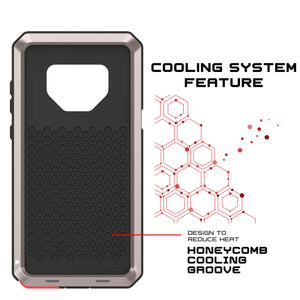 Galaxy Note 9  Case, PUNKcase Metallic Gold Shockproof  Slim Metal Armor Case [Gold] (Color in image: neon)