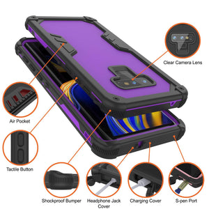 Punkcase Galaxy Note 9 Waterproof Case [Navy Seal Extreme Series] Armor Cover W/ Built In Screen Protector [Purple] (Color in image: Light Blue)