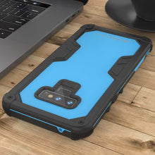 Cargar imagen en el visor de la galería, Punkcase Galaxy Note 9 Waterproof Case [Navy Seal Extreme Series] Armor Cover W/ Built In Screen Protector [Light Blue] (Color in image: Clear)
