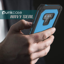 Cargar imagen en el visor de la galería, Punkcase Galaxy Note 9 Waterproof Case [Navy Seal Extreme Series] Armor Cover W/ Built In Screen Protector [Light Blue] (Color in image: Teal)
