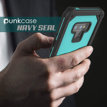 Cargar imagen en el visor de la galería, Punkcase Galaxy Note 9 Waterproof Case [Navy Seal Extreme Series] Armor Cover W/ Built In Screen Protector [Teal] (Color in image: White)
