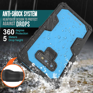 Punkcase Galaxy Note 9 Waterproof Case [Navy Seal Extreme Series] Armor Cover W/ Built In Screen Protector [Light Blue] (Color in image: Purple)