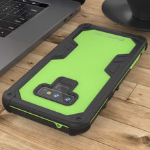 Cargar imagen en el visor de la galería, Punkcase Galaxy Note 9 Waterproof Case [Navy Seal Extreme Series] Armor Cover W/ Built In Screen Protector [Light Green] (Color in image: Clear)
