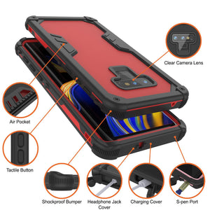 Punkcase Galaxy Note 9 Waterproof Case [Navy Seal Extreme Series] Armor Cover W/ Built In Screen Protector [Red] (Color in image: Light Green)