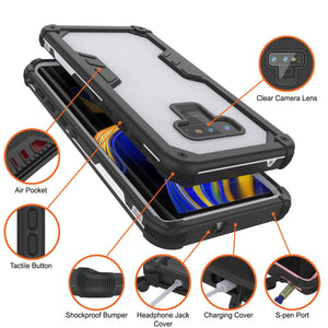 Punkcase Galaxy Note 9 Waterproof Case [Navy Seal Extreme Series] Armor Cover W/ Built In Screen Protector [White] (Color in image: Light Green)