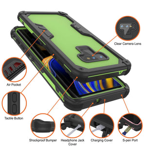 Punkcase Galaxy Note 9 Waterproof Case [Navy Seal Extreme Series] Armor Cover W/ Built In Screen Protector [Light Green] (Color in image: White)