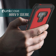 Cargar imagen en el visor de la galería, Punkcase Galaxy Note 9 Waterproof Case [Navy Seal Extreme Series] Armor Cover W/ Built In Screen Protector [Red] (Color in image: Light Blue)
