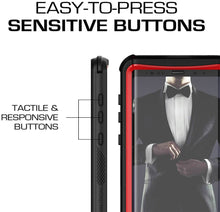 Cargar imagen en el visor de la galería, Galaxy Note 9, Ghostek Nautical Waterproof Case Full Body TPU Cover [Shockproof] | Red 
