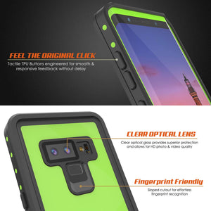 Galaxy Note 9 Waterproof Case PunkCase StudStar Light Green Thin 6.6ft Underwater ShockProof (Color in image: black)