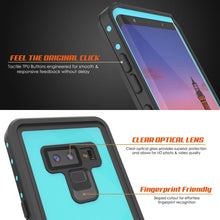 Cargar imagen en el visor de la galería, Galaxy Note 9 Waterproof Case PunkCase StudStar Teal Thin 6.6ft Underwater Shock/Snow Proof (Color in image: black)
