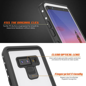 Galaxy Note 9 Waterproof Case, PunkСase StudStar White Thin 6.6ft Underwater Shock/Snow Proof (Color in image: black)