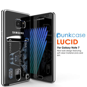 Funda Galaxy Note FE, PUNKCASE® LUCID Silver Series | Ranura para tarjetas | Protector de pantalla SHIELD | Ajuste ultra.