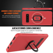 Cargar imagen en el visor de la galería, Galaxy S10 Case, Punkcase Magnetix Protective TPU Cover W/ Kickstand, Sceen Protector[Red] (Color in image: black)
