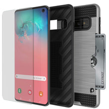 Cargar imagen en el visor de la galería, Galaxy S10 Case, PUNKcase [SLOT Series] [Slim Fit] Dual-Layer Armor Cover w/Integrated Anti-Shock System, Credit Card Slot [Silver] (Color in image: Pink)
