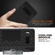 Cargar imagen en el visor de la galería, Galaxy S10 Case, PUNKcase [SLOT Series] [Slim Fit] Dual-Layer Armor Cover w/Integrated Anti-Shock System, Credit Card Slot [Black] (Color in image: Gold)
