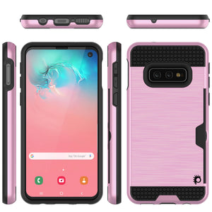Galaxy S10e Case, PUNKcase [SLOT Series] [Slim Fit] Dual-Layer Armor Cover w/Integrated Anti-Shock System, Credit Card Slot [Pink] (Color in image: Navy)