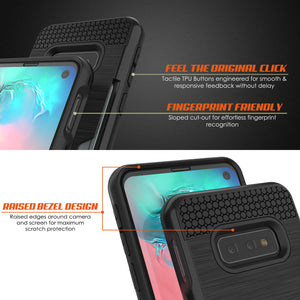 Galaxy S10e Case, PUNKcase [SLOT Series] [Slim Fit] Dual-Layer Armor Cover w/Integrated Anti-Shock System, Credit Card Slot [Black] (Color in image: White)