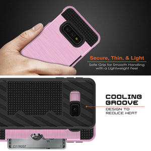 Galaxy S10e Case, PUNKcase [SLOT Series] [Slim Fit] Dual-Layer Armor Cover w/Integrated Anti-Shock System, Credit Card Slot [Pink] (Color in image: Silver)