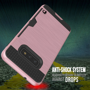 Galaxy S10e Case, PUNKcase [SLOT Series] [Slim Fit] Dual-Layer Armor Cover w/Integrated Anti-Shock System, Credit Card Slot [Rose Gold] (Color in image: Gold)