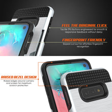 Cargar imagen en el visor de la galería, Galaxy S10e Case, PUNKcase [SLOT Series] [Slim Fit] Dual-Layer Armor Cover w/Integrated Anti-Shock System, Credit Card Slot [White] (Color in image: Black)
