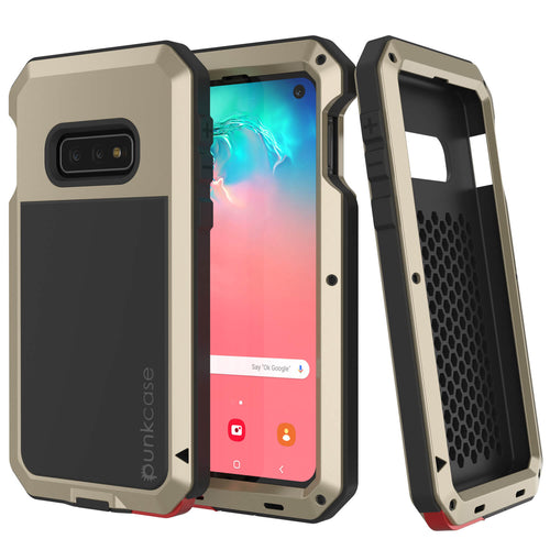 Galaxy S10e Metal Case, Heavy Duty Military Grade Rugged Armor Cover [Gold] (Color in image: Gold)
