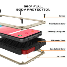 Cargar imagen en el visor de la galería, Galaxy S10e Metal Case, Heavy Duty Military Grade Rugged Armor Cover [Gold] (Color in image: Neon)
